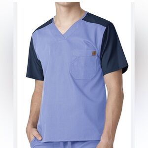 Carhartt Scrub shirt Men’s LG Color block Utility Nurse Top Shirt short Sleeve